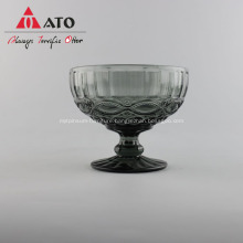 Salad Glass Bowl Glass Russian Retro Relief Style Salad ice Cream Shake Goblet Cup Restaurant Hotel Banquet Household Items